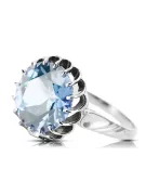 Vintage styl Aquamarine Ring 925 Silver VRC035S